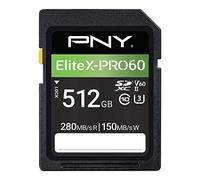 PNY 512GB EliteX-PRO60 UHS-II SDXC Memory Card - 280MB/s Read, U3, V60, 4K UHD, Full HD, UHS-II for Professional Photographers & Content Creators, DSLR & Mirrorless Cameras &Advanced Video CamerasQQ