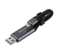 PNY 64 GB OTG Duo-Link 3.0 Flash Drive for Apple iPhone/iPad, Metal Gray