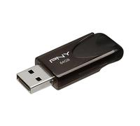 PNY 64GB Attaché 4 USB 2.0 Flash Drive | Durable, Lightweight, Sliding Collar Design, Key Loop for Easy Carry, Essential Mobile Storage for Work & School, Black