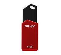 PNY 64GB Retract USB 2.0 Flash Drive, Blue or Red - Color May Vary, 20-Pack (P-FD64GRTC-GEX20)