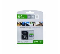 PNY Elite 64GB microSDXC-Speicherkarte + SD-Adapter, 100MB/s Leseges (SD-Karten)
