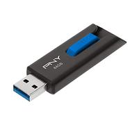 PNY Elite Prime USB 3.0 Flash Drive, 64GB, Gray/Blue (P-FD64GEL-GE)