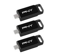 PNY Elite™ Type-C® 3-Pack 128GB USB 3.2 Flash Drive - Up to 120MB/s Read & Up to 10x Faster Write Than USB 2.0, Reliable Design, Durable & Portable For Everyday Store & Share, Type-C Connector