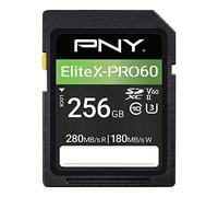 PNY EliteX-PRO60 256GB SDXC Memory Card C10 U3 V60 UHS-II | Up to 280MB/s read, up to 180MB/s write, extreme professional performance, DSLR, mirrorless cameras