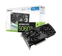 PNY GEFORCE RTX™ 5060 Ti 8GB Overclocked Dual Fan DLSS 4 | 8GB G7, 128-bit, Boost Speed: 2692 MHz, SFF-Ready, PCIe® 5.0, HDMI®/DP 2.1, 2-Slot, NVIDIA Blackwell Architecture, DLSS 4.5