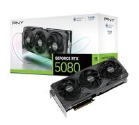 PNY GeForce RTX™ 5080 16GB Triple Fan Graphics Card DLSS 4 | 16GB GDDR7, 256-bit, Boost Speed: 2617 MHz, PCIe® 5.0, HDMI®/DP 2.1, 2.99-Slot, NVIDIA Blackwell Architecture, DLSS 4.5
