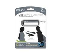 PNY Label Attache 2 GB USB 2.0 Flash Drive P-FD2GB/GRYBTS-EF (Grey)