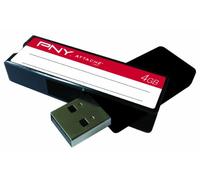 PNY Label Attache 4 GB USB 2.0 Flash Drive P-FD4GB/REDBTS-EF (Red)