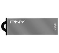 PNY Metal Attaché 32GB 32GB USB 2.0 Capacity Metal USB Flash Drive - USB Flash Drives (32GB, 32GB, 2.0, USB Type-A Connector, No Cap, Metallic)
