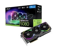 PNY NVIDIA GeForce RTX™ 5080 Epic-X™ ARGB OC Triple Fan, Graphics Card (16GB GDDR7, 256-bit, Boost Speed: 2775 MHz, PCIe® 5.0, HDMI®/DP 2.1, 2.99-Slot, NVIDIA Blackwell Architecture, DLSS 4)