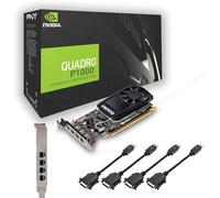 PNY Nvidia Quadro P1000 4GB GDDR5 4x Mini DisplayPort Low & High Profile Bracket, Professional Graphic Card - Black - Includes 4 Display cables