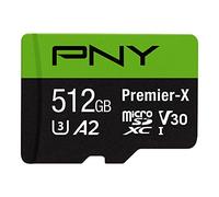 PNY P-SDU512V32100PX-GE 512GB Premier-X Class 10 U3 V30 microSDXC Flash Memory Card, Black