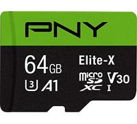 PNY P-SDU64GU3100EX-GE 64GB Elite-X Class 10 U3 V30 MicroSDXC Flash Memory Card