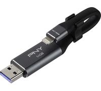 Pny Pnyfdi64gla02gc - Otg Flash Drive Usb3.0 Usb-a&lightning 64gb Black