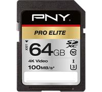 PNY Pro Elite SDXC Card 64GB Class 10 UHS-I U3 100MB/s 4K