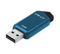PNY Retract USB 2.0 Flash Drive, 16GB, Blue or Red - Color May Vary (P-FD16GRTC-GE)