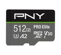PNY U3 Pro Elite MicroSD Card - 512GB - (P-SDUX512U3100PRO-GE) | Up to 100MB/s read, UHS-I, up to 90MB/s write, professional performance, 4K Ultra HD, Full HD, Smartphones