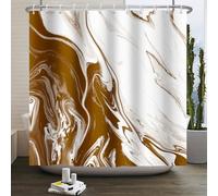 Pnylzzyxh Brown and White Marble Shower Curtain Modern Abstract Ink Art Texture Bathroom Curtain Aesthetic Crack Weighted Hem Shower Curtain Sets for Bathroom Extra Long 72x84 in with 12 Hooks
