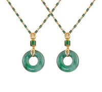 PNZLZIA Hetian Jade Prayer Peace Buckle, Fashionable Jade Pendant Necklace, Sweater Chain Clothing Pendant, Pendant Necklace Versatile Clothing Pendant (2pc)