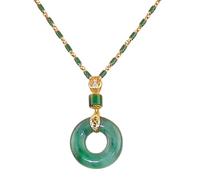 PNZLZIA Hetian Jade Prayer Peace Buckle, Fashionable Jade Pendant Necklace, Sweater Chain Clothing Pendant, Pendant Necklace Versatile Clothing Pendant (1pc)