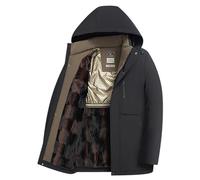 PNZLZIA Men’s Thermal Thick Hooded Parka Coat, Winter Zip Up Hooded Warm Waterproof Outdoor Jacket Coat for Outdoor Business (Black,5XL)