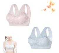 PNZLZIA Sexy Beautiful Back Breathable Thin Bra, 2PCS Seamless Lace Breathable Sports Bra, Compression Sports Bra (XX-Large,G)