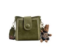 PNZLZIA Vintage Fashion Bag, Vintage Fashion Bag with Adjustable Wider Shoulder Strap, Vintage Retro Small Water Bucket Bag (Green)