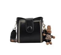 PNZLZIA Vintage Fashion Bag, Vintage Fashion Bag with Adjustable Wider Shoulder Strap, Vintage Retro Small Water Bucket Bag (Black)