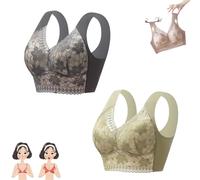 PNZLZIA Women's Orthopedic Anti-Sagging Bra, Posture Correcting Bras for Seniors, Seamless Push Up Wireless Bra for Women (2PC-E,4L)