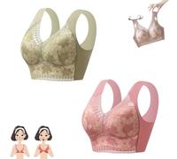 PNZLZIA Women's Orthopedic Anti-Sagging Bra, Posture Correcting Bras for Seniors, Seamless Push Up Wireless Bra for Women (2PC-A,5L)