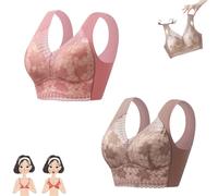 PNZLZIA Women's Orthopedic Anti-Sagging Bra, Posture Correcting Bras for Seniors, Seamless Push Up Wireless Bra for Women (2PC-B,4L)