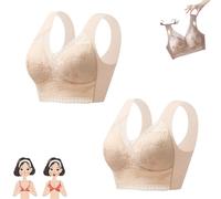 PNZLZIA Women's Orthopedic Anti-Sagging Bra, Posture Correcting Bras for Seniors, Seamless Push Up Wireless Bra for Women (Skin,5L)