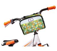 Po Campo Kids Bicycle Bag - Speedy Front Frame Bike Handlebar Bag - Fabric Bike Basket - Waterproof Front Mount Bag for Boys Girls Bike or Scooter Handle Bars - Converts to Crossbody Bag (Checker)