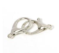 POABXYHD 20pcs 35mm Large Lobster Clasp Connectors for DIY Jewelry Making, Keychains, Keyring Hooks, Craft Supplies (Rhodium, 35mm)