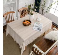 POABXYHD White Vintage Lace Tablecloth, Crochet Hollow Table Cover for Wedding, Dining, Tea Party, and Banquet Decor (B, 150 * 150cm)