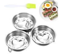 Poached Egg Cooker,Stainless Steel Egg Poacher,3-Cup Poached Egg Cooker,Nonstick Egg Poacher Cups,Egg Poaching Pan With Rack And Handle, For Microwave Oven Stovetop, Round, Egg Poacher Pan