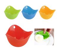 Poached Egg Moulds, 4Pcs Silicone Egg Poacher Poached Egg Maker Egg Poacher Cups Egg Poaching Cups Air Fryer Egg Poacher for Perfect Poached Eggs, Multicolor Premium LFGB Grade Egg Poachers