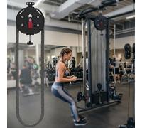 POADGBCN Adjustable Resistance Endless Rope Trainer Heavy Duty Nylon Rope Suspension Pulley Cable System Home Gym Equipment(Black red)