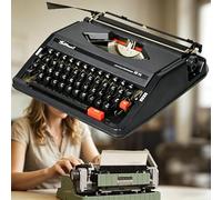 POADGBCN Classic 1980s Manual Typewriter Portable Retro English Machine Mechanical Nostalgia Word Processor for Home Office(White)