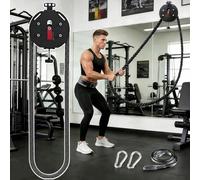 POADGBCN Endless Rope Trainer Pulley Cable Machine Adjustable Resistance Closed Loop Nylon Rope for Back Shoulder Core(Black red)