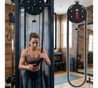 POADGBCN Endless Rope Trainer with Adjustable Resistance 4m Premium Nylon Rope Portable Cable Pulley System for Gym Home(Black red)