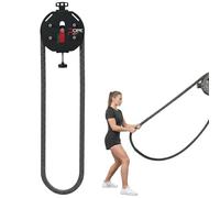 POADGBCN Endless Rope Trainer with Adjustable Resistance Full-Body Resistance Trainer Portable Cable Pulley System for Home Gym(Black red)