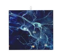 Poadnly 3D Brain Cell Neuron Neurology, Dish Drying Mats, Sink Mat Absorbent Dish Drainer Mat For Kitchen Counter 41x46 cm