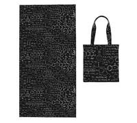 Poadnly Abstract Science Chemistry, 2 in 1 Packable Towel Bag, Beach Towels with Tote Bag for Travel Holiday Camping