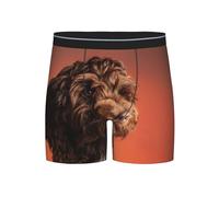 Poadnly Adorable Cockapoo Dog,Mens Boxer Briefs Novelty Underwear Soft Polyester Underpants,M