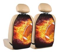 Poadnly American Football In Fire,2 Pack Car Seat Kick Mats Back Seat Protector Durable Back Seat Organiser