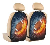 Poadnly American Football In Fire And Water,2 Pack Car Seat Kick Mats Back Seat Protector Durable Back Seat Organiser