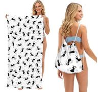 Poadnly Ants Insects, 2 in 1 Packable Towel Bag, Beach Towels with Drawstring Backpack for Travel Holiday Camping