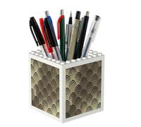 Poadnly Art Deco Black, Pen Pot Pencil Holder for Office Home School, Compact Desk Organiser for Office Stationery