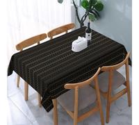 Poadnly Art Deco Pattern Seamless Black And Gold, Tablecloth Waterproof Dust-Proof Tabletop Wrinkle Resistant Table Cover - 137 x 183 cm